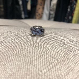 Pandora Glass Purple Leopard Print Charm